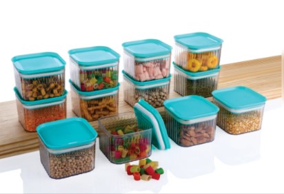 Air Tight Container 500ml Round Clear PET - Airtight Seal Stackable Design Leakproof, Food Grade Plastic for Dry Fruits Nuts Flour, Freezer Safe Kitchen Organizer UAE Home Bulk Pack Essential